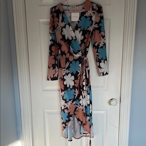 Estee Brown Paris Floral Wrap Dress